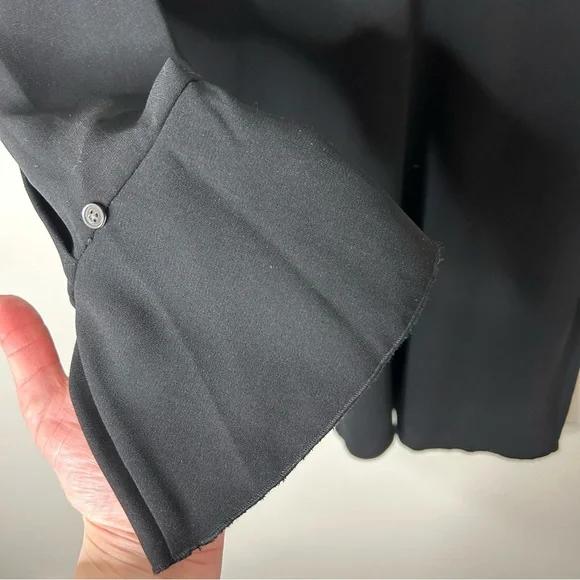 Aritzia Wilfred Corinne black Mini Dress Size 00 Long sleeves v-neck A-line - Picture 12 of 16